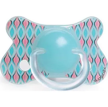 dudlíky Suavinex Fusion dudlík fyziologický - silikon -2/6 tyrkys/růžové kapky