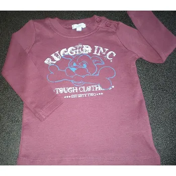 Pánské tričko Triko s dlouhým rukávem - vínové 9 měs.