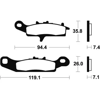 Brzdová destička Přední brzdové destičky SBS 798SI - Kawasaki KFX V-FORCE (pravá brzda) 700ccm - 04>