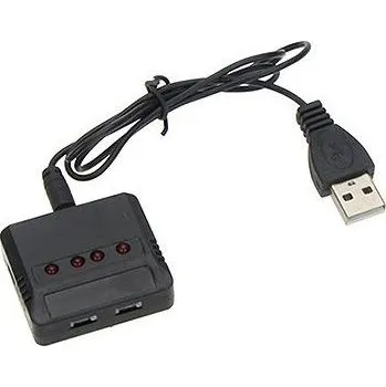 Nabíječka baterií Nabíječka USB na 4 baterie Li-Pol 3.7V (např. pro SYMA X5C)