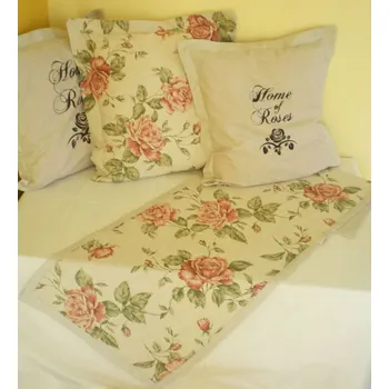 Povlak na dekorativní polštářek MeeMee Režný povlak na polštářek - Růže