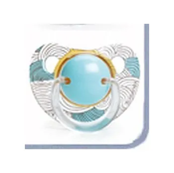 dudlíky Suavinex Šidítko anatomické 0-6m silikon průsvitný s tyrkys středem