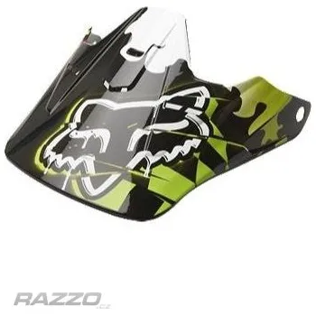 Auto-moto Náhradní kšilt dětské helmy FOX V1 Kids Checkedout Green 11 Visor