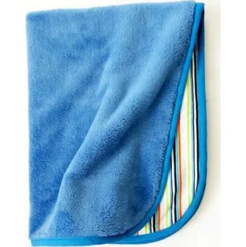 Dětská deka MeeMee Oboustranná deka 70x90 cm - modrá / barevné pruhy