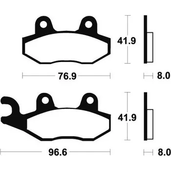 Brzdová destička Zadní brzdové destičky SBS 611SI - Yamaha YXR Rhino Right/Rear 700ccm - 08>