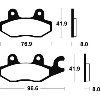 Brzdová destička Přední brzdové destičky SBS 638SI - Yamaha YXR Rhino Left/Rear 700ccm - 08>