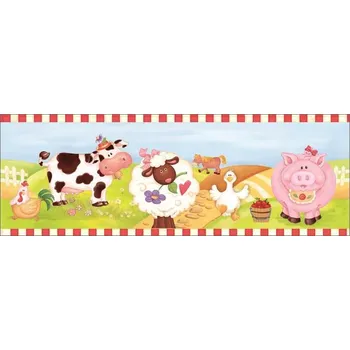 Samolepící dekorace Room Dekor Samolepící bordura na zeď Farma 3ks, 48x15,50 cm
