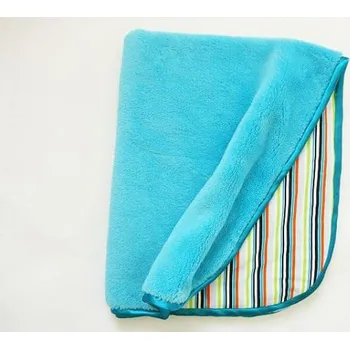 Dětská deka MeeMee Oboustranná deka 70x90 cm - tyrkys / barevné pruhy