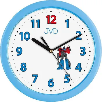 Hodiny Modré dětské nástěnné hodiny JVD H12.6 s transformers autobotem