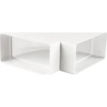 Ventilační potrubí Koleno pro čtyřhranné potrubí vodorovné 204x60 mm PVC 8281p