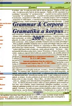 Český jazyk Gramatika a korpus 2007: František Štícha