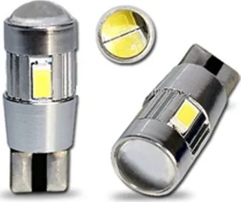 Autožárovka LED žárovka 12V T10 bílá, 10LED/5630SMD s čočkou