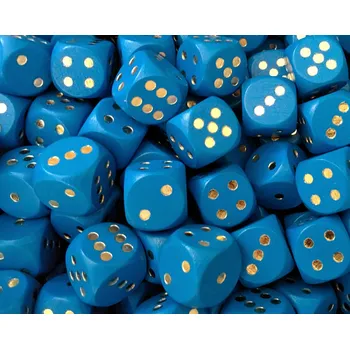Příslušenství k deskovým hrám Kostka dřevěná 16 mm (tečky) - modrá