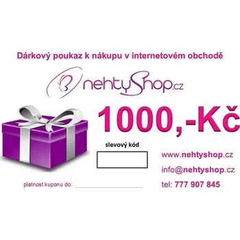 Tělový krém NEHTYSHOP Dárkový poukaz 1000 Kč