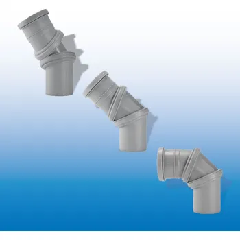 kanalizace Univerzální přestavitelný oblouk-koleno s jedním hrdlem 0°-90° DN32 - R/4161