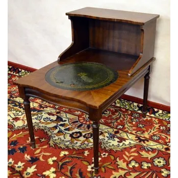 Konferenční stolek Telefonní předsíňový stolek mahagon s kůží