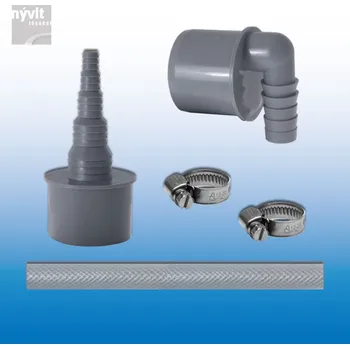 Kanalizační potrubí Set - koncovka přímá; koncovka boční; trubka 800mm; objímka AIRFIT - R/4205