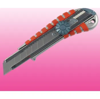 Pracovní nůž Nůž ulamovací s kov. výstuhou celokovový s kolečkem 18mm - N/4324