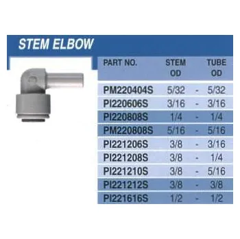 Příslušenství pro výčepní zařízení John Guest JG nástrčná úhlová redukce 9,5x9,5=mm PI221212S