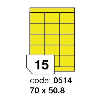Samolepící etiketa Samolepící etikety Rayfilm Office 70x50,8 mm 100 archů, fluo žlutá, R0131.0514