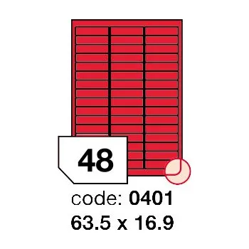 Speciální papír Samolepící etikety Rayfilm Office 63,5x16,9 mm 100 archů, matně červená, R0122.0401