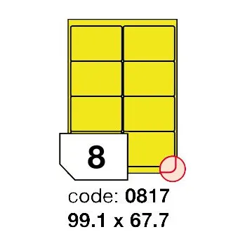 Kancelářské potřeby Samolepící etikety Rayfilm Office 99,1x67,7 mm 100 archů, matně žlutá, R0121.0817