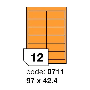 Samolepící etiketa Samolepící etikety Rayfilm Office 97x42,4 mm 100 archů, fluo oranžová, R0133.0711