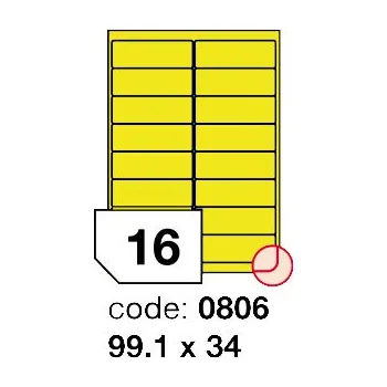 Samolepící etiketa Samolepící etikety Rayfilm Office 99,1x34 mm 100 archů, fluo žlutá, R0131.0806