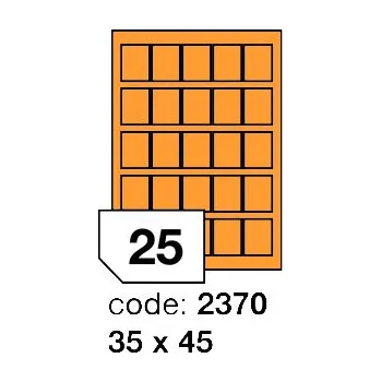 Samolepící etiketa Samolepící etikety Rayfilm Office 35x45 mm 100 archů, fluo oranžová, R0133.2370