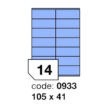 Samolepící etiketa Samolepící etikety Rayfilm Office 105x41 mm 100 archů, matně modrá, R0123.0933
