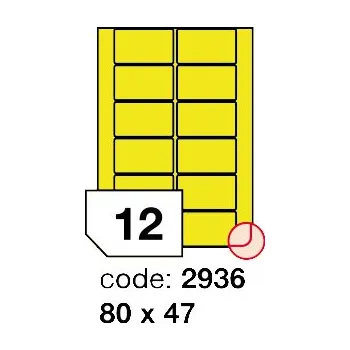 Speciální papír Samolepící etikety Rayfilm Office 80x47 mm 100 archů, matně žlutá, R0121.2936