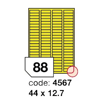 Samolepící etiketa Samolepící etikety Rayfilm Office 44x12,7 mm 100 archů, fluo žlutá, R0131.4567