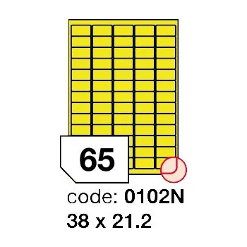 Samolepící etiketa Samolepící etikety Rayfilm Office 38x21,2 mm 100 archů, fluo žlutá, R0131.0102N