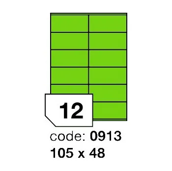 Samolepící etiketa Samolepící etikety Rayfilm Office 105x48 mm 100 archů, fluo zelená, R0130.0913