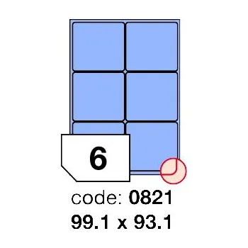 Speciální papír Samolepící etikety Rayfilm Office 99,1x93,1 mm 100 archů, matně modrá, R0123.0821