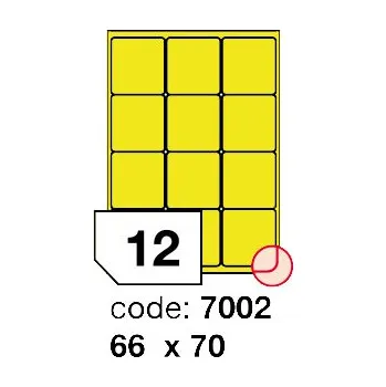 Samolepící etiketa Samolepící etikety Rayfilm Office 66x70 mm 100 archů, fluo žlutá, R0131.7002