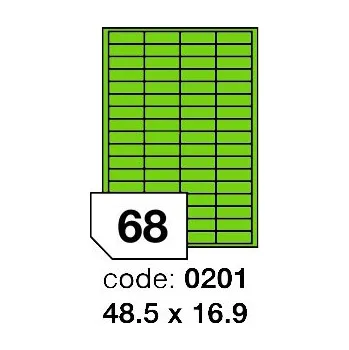Samolepící etiketa Samolepící etikety Rayfilm Office 48,5x16,9 mm 100 archů, fluo zelená, R0130.0201