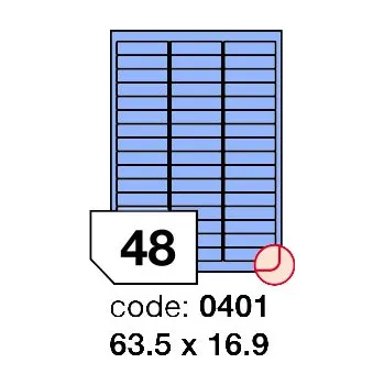 Kancelářské potřeby Samolepící etikety Rayfilm Office 63,5x16,9 mm 100 archů, matně modrá, R0123.0401