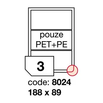 Samolepící etiketa Samolepící etikety Rayfilm Synthetic 188x89 mm 100 archů, průhledné, inkjet, R0466.8024A