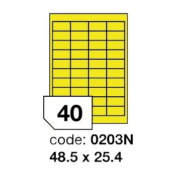 Papír Samolepící etikety Rayfilm Office 48,5x25,4 mm 100 archů, fluo žlutá, R0131.0203N