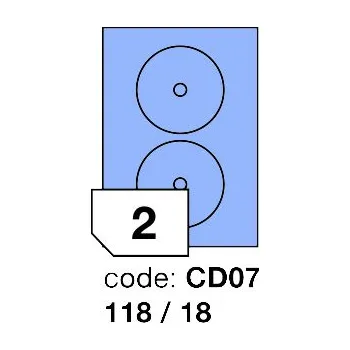 Samolepící etiketa Samolepící etikety Rayfilm Office průměr 118/18 mm 100 archů, matně modrá, R0123.CD07