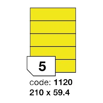 Samolepící etiketa Samolepící etikety Rayfilm Office 210x59,4 mm 100 archů, matně žlutá, R0121.1120