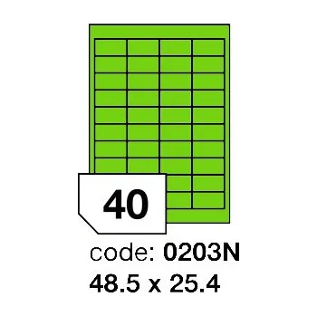 Samolepící etiketa Samolepící etikety Rayfilm Office 48,5x25,4 mm 100 archů, fluo zelená, R0130.0203N