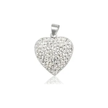 Náhrdelník Lafira stříbrný přívěsek srdce Crystal 118