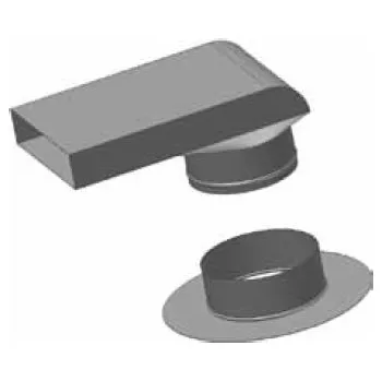 Kouřovod Atrea PPS Podlahový přechod 160 x 40 / ø 160 stropní kolmé napojení R121432 PPS