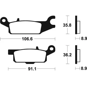 Brzdová destička Zadní brzdové destičky SBS 852RSI - Yamaha YFM FGPW GRIZZLY LEFT 700ccm - 07>