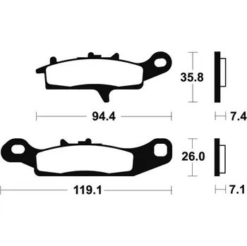 Brzdová destička Přední brzdové destičky SBS 801SI - Kawasaki KFX V-FORCE (levá brzda) 700ccm - 04>