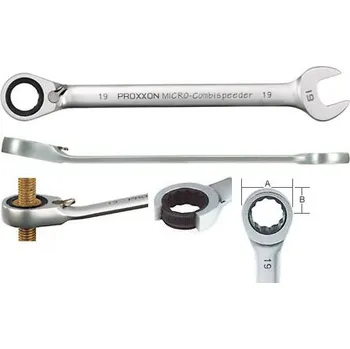 Klíč PROXXON Očkoplochý vyhnutý 15° klíč MicroSpeeder ráčnový s přepínáním, jednotlivě 10,0 mm