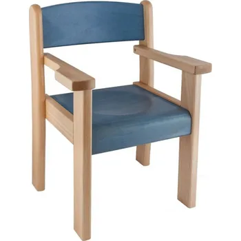 Jídelní židle Židle s područkami TIM II - mořený sedák a opěrák výška 22 cm