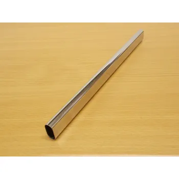 Nábytkové kování Krácená šatní tyč chrom ovál 556 mm pro skříň š.600 mm